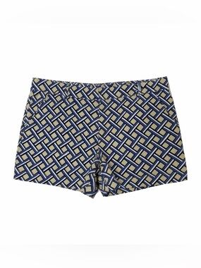 Joe Fresh Blue and Cream Geometric Print Shorts